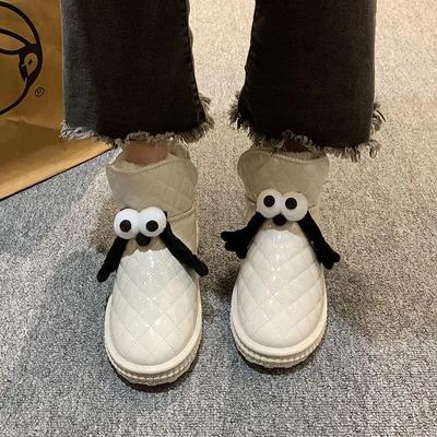 Женская обувь, новинка, теплые зимние ботинки для женщин, ботильоны, дизайнерские меховые сапоги класса люкс, зимняя обувь 2024 года, ягненок по акции 39