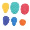 6 Pcs Textured Sensory Stones Silicone Different Patterns Soft Touch Sensory Stones for Boys Girls