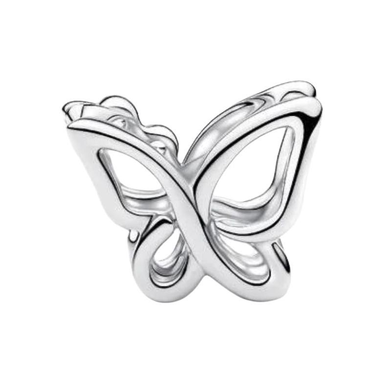Pandora Умное ожерелье/подвеска с полым дизайном в виде бабочки для женщин, серебро/золото 794369C01