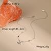 GEMCHIC Women's Stainless Steel Zircon Inlaid Chain Necklace Design Sense Versatile Collarbone Chain Ins Jewelry