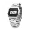 Casio A158wa 1df  A158wa 1  Цифровые Квадратные Винтажные Ретро Общественные Металлические Часы