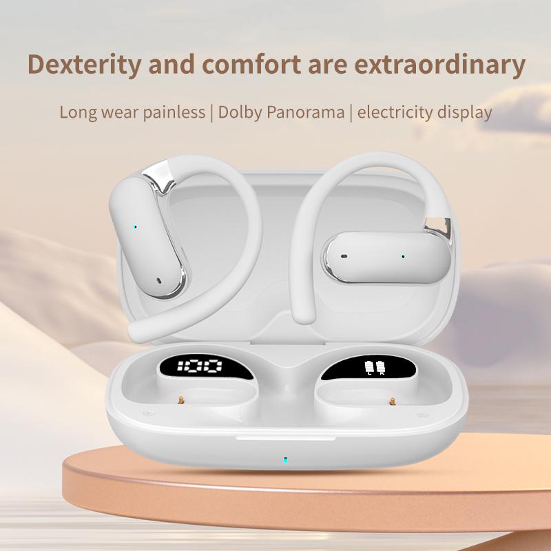 Беспроводные наушники с заушным креплением, безболезненная спортивная гарнитура Hi-Fi с шумоподавлением, стерео звук, музыка с HD микрофоном, низкая задержка, водонепроницаемые