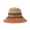 Premium Lala grass striped bucket hat Wide brim basin hat Fine crochet beach hat Foldable sun protection straw hat
