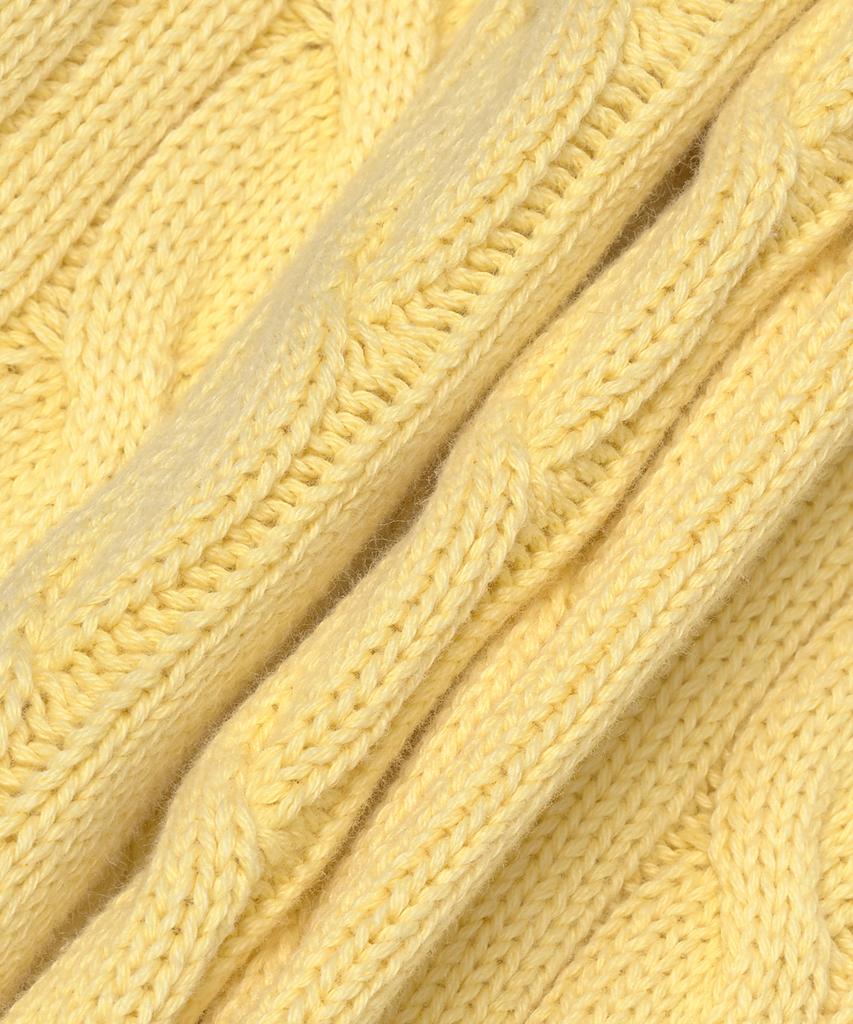 POLO RALPH LAUREN W Slim Fit Cable Knit Polo Shirt - Yellow