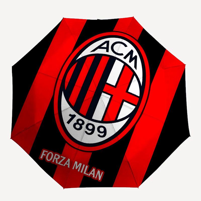 AC Milan, Forza Milan - Автоматическое Открытие и Закрытие, 8-реберная Конструкция, Портативный Зонт, Подходит для Мужчин и Женщин в Любое Время Года - Идеальный