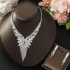 3 предмета Женская модная медная цепочка-коготь с инкрустацией бриллиантами, геометрическое ожерелье с кисточками, серьги, цирконовый набор, свадебная вечеринка, фестивальный подарок