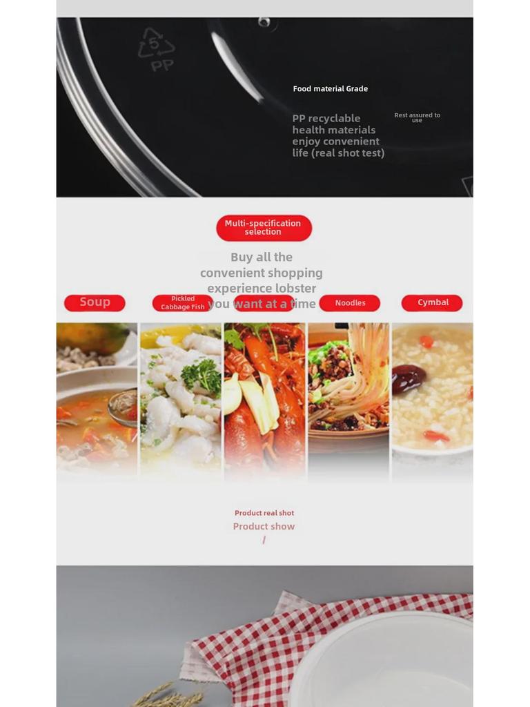 Thickened Milky White Disposable Round Lunch Box with Lid - Perfect for Takeaway and Snail Noodle Soup, Free Shipping