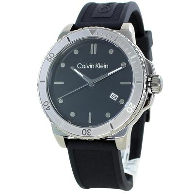 Часы резиновый силиконовый ремешок черный аналоговые часы 25200207 [Calvin Klein] мужские мужские [Товар]