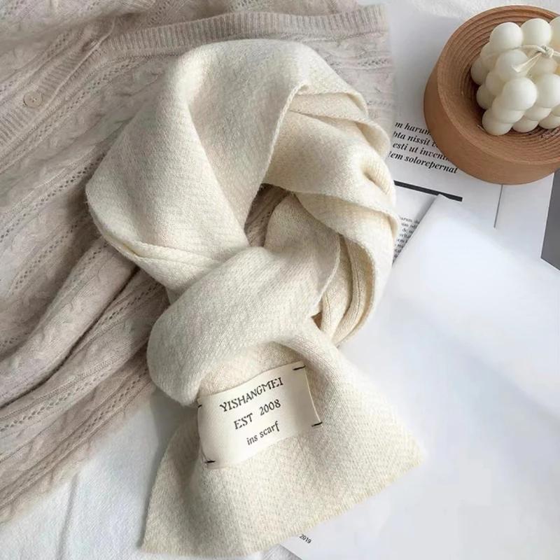 Women's Fashion Winter Scarves High Quality Knitted Scarf Vintage Stripe Pattern Scarves Winter Outdoor Warm Scarves