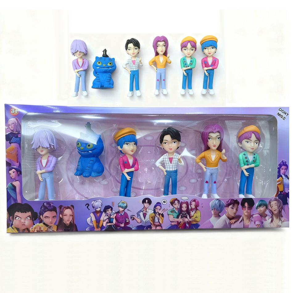 Аниме K-pop Охотники на демонов Ведьма Охотник Бойз-бэнд Высокая внешность Кукла Саджа Мальчики Декоративная ПВХ кукла Праздничные подарки В коробке