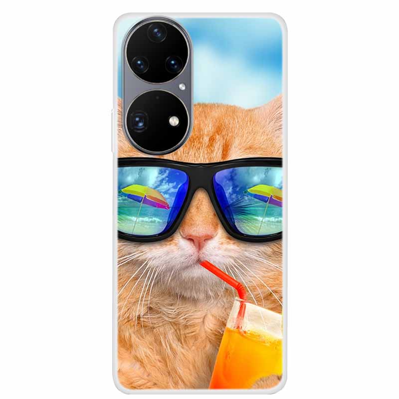 Чехол для Huawei P50 Pro P50 P50E Прозрачный Модный Ударопрочный Чехол из ТПУ Силикона для Huawei P50 Pro Чехол P 50 Защитный P50Pro