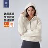Womens Fleece-Lined Hooded Half-Zip Sweatshirt Yoga Fitness Outdoor Workout Winter