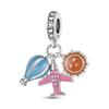 Airplane Charms Fit Fashion Original Bracelets 925 Silver Aircraft Travel Beads Camera Luggage Passport DIY Charm Jewelry GIft