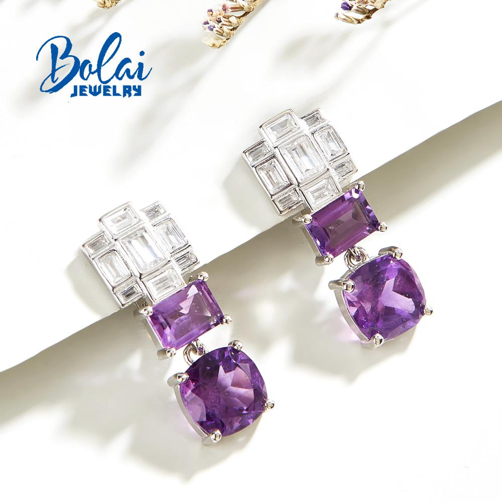 Новые серьги-застежки из натурального африканского аметиста, драгоценный камень, модный дизайн, изысканные украшения для женщин, хороший подарок, новинка 2024 года