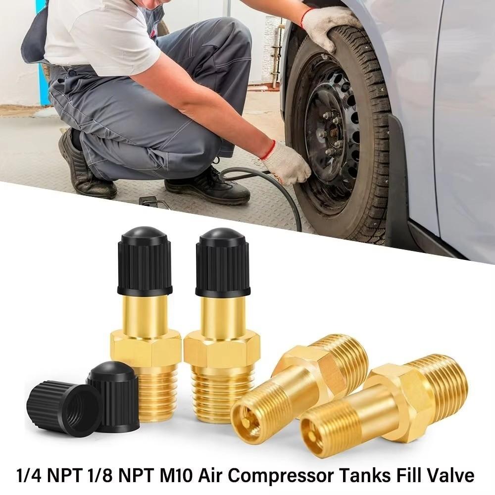 Male Threaded Connection Air Tank Fill Valve Brass Tank Valve Stem Pneumatic Equipment