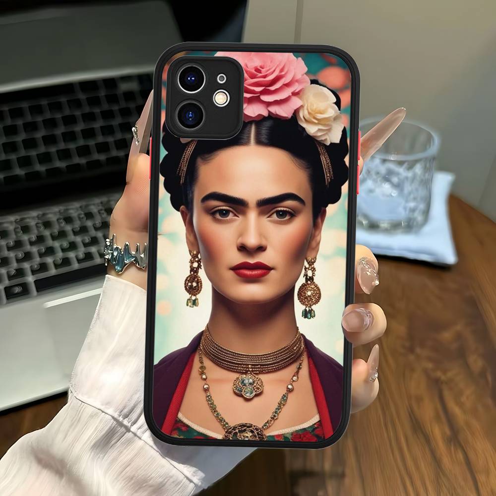 -Fashion F-Frida K-KahlosS Phone Case for iPhone 16 15 14 11 12 13 Pro Max X XS Translucent Matte Cover