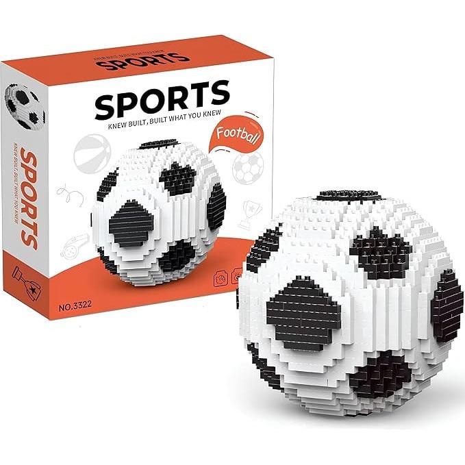 STEM Building Blocks Soccer 850 Pieces Educational Construction Toy for Kids Ages 8+ Black and White