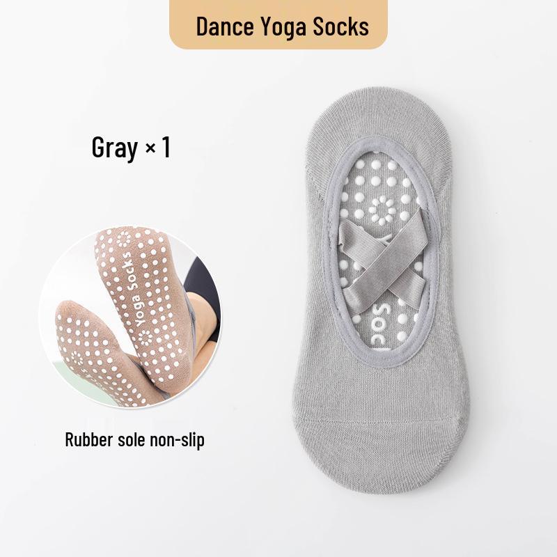 Нескользящие носки для йоги и пилатеса с перекрестными ремешками для занятий фитнесом в помещении