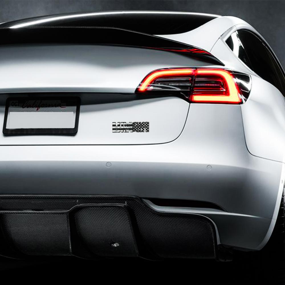 BFNWZ1 FOR Metal Alloy Plaid Logo Rear Trunk Fender Badge Emblem Sticker Decals For Tesla Model Y S 3 X Roadster 2022 Car Accessories