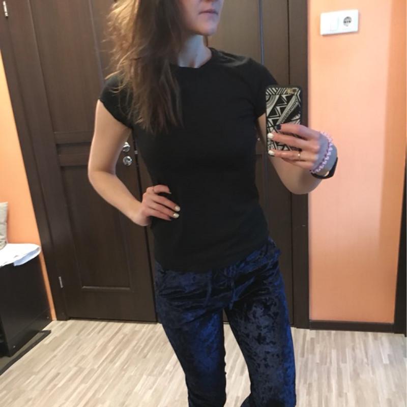 Летняя женская мода для Европы и США, женская однотонная футболка с короткими рукавами