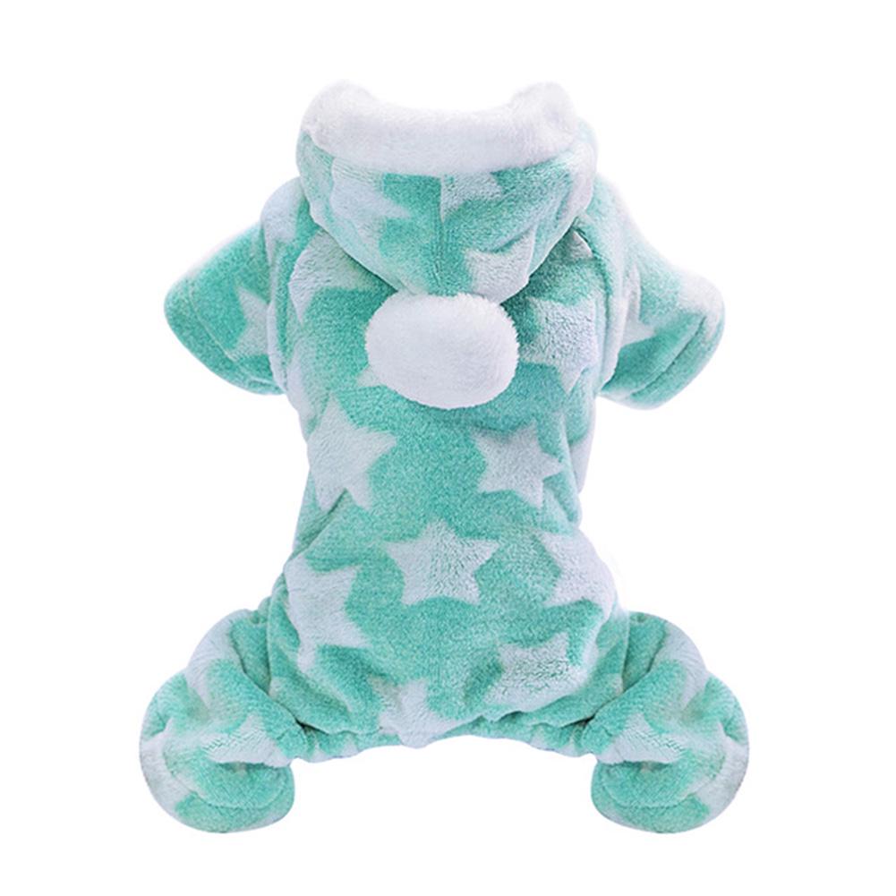 Soft Fleece Dog Pajamas Jumpsuit Winter Dog Clothes Star Pattern Warm Comfortable Jumpsuits Coat for Small Dogs Puppy Dog Cat Clothing Jumpsuits