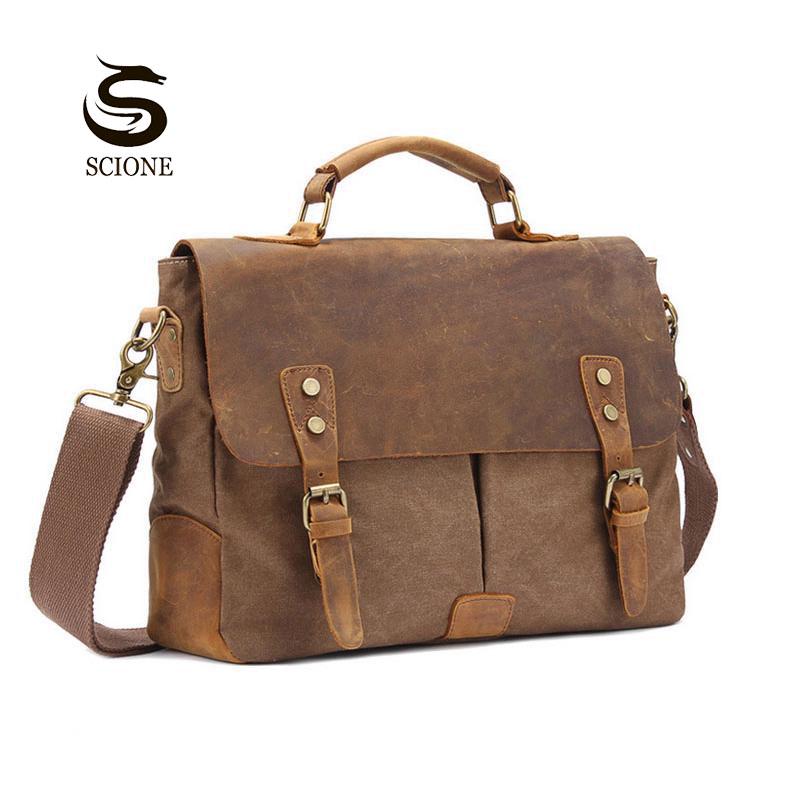 Мужской холщовый портфель