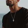 Мужские и мальчишеские necklaces с подвеской в виде креста, водонепроницаемые necklaces из нержавеющей стали, христианские религиозные украшения для молитвы, подарок