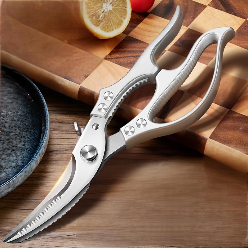Heavy-Duty Spring Kitchen Scissors Sharp Stainless Steel with Ergonomic Handles,Rust Resistant for Cutting Chicken Bones,Steak,BBQ Meat,Poultry Shears