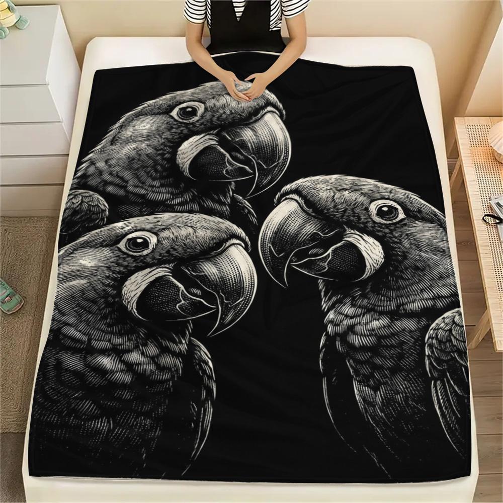 1PC Small animals gather Print FlAannel Blanket, High quality Comfortable for All Seasons, Home Decor, Warmth and Comfort