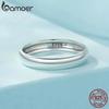 Bamoer из стерлингового серебра 925 пробы, минималистское металлическое блестящее кольцо, штабелируемое простое кольцо на палец для женщин, гипоаллергенное ювелирное изделие, подарок