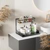 Under Sink 2 Tier Sliding Cabinet Basket Organizer Drawer Pull-Out Cabinet Organizer For Bathroom and Kitchen