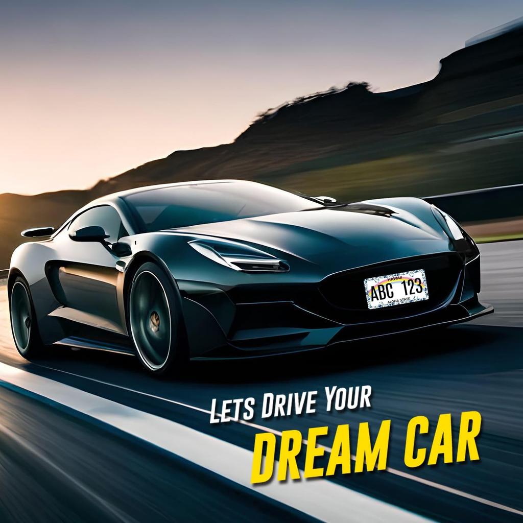 Blue Boho Flowers License Plate Frame Cute Floral License Plate Personalise Auto Parts For Men Women Car Decoration Stainless Steel Funny License