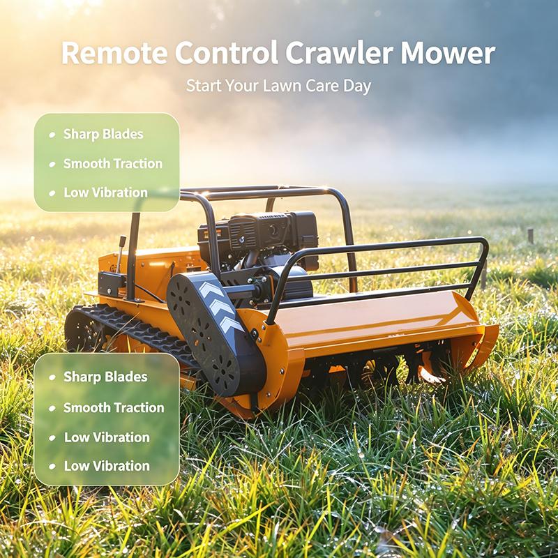 European Spot Crawler Type Remote-Controlled 4-Stroke Cordless Self Propelled Industrial Grade Household Lawn Mower Flail Mower