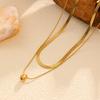 Модное легкое роскошное двухслойное укладочное простое высококачественное ожерелье аксессуары женский дизайн ключичная цепочка
