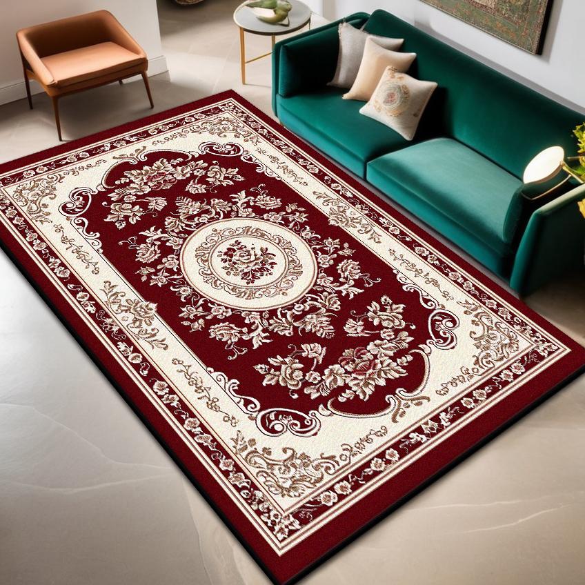 Богемный ковер Гостиная Домашнее украшение Роскошный Противоскользящий Большой Ковер для комнаты Цветочный дизайн Легкая чистка Коврик для журнальных столиков Мягкий