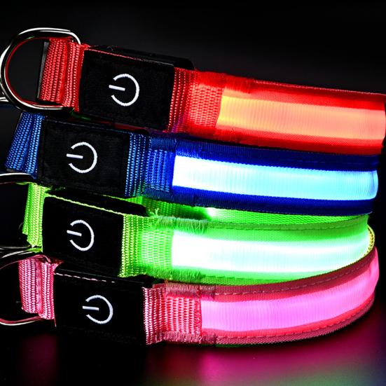 Светодиодный ошейник для собаки Перезаряжаемый светящийся ошейник для собаки 3 режима освещения Регулируемый светящийся ошейник для безопасности в ночное время Вечерние прогулки