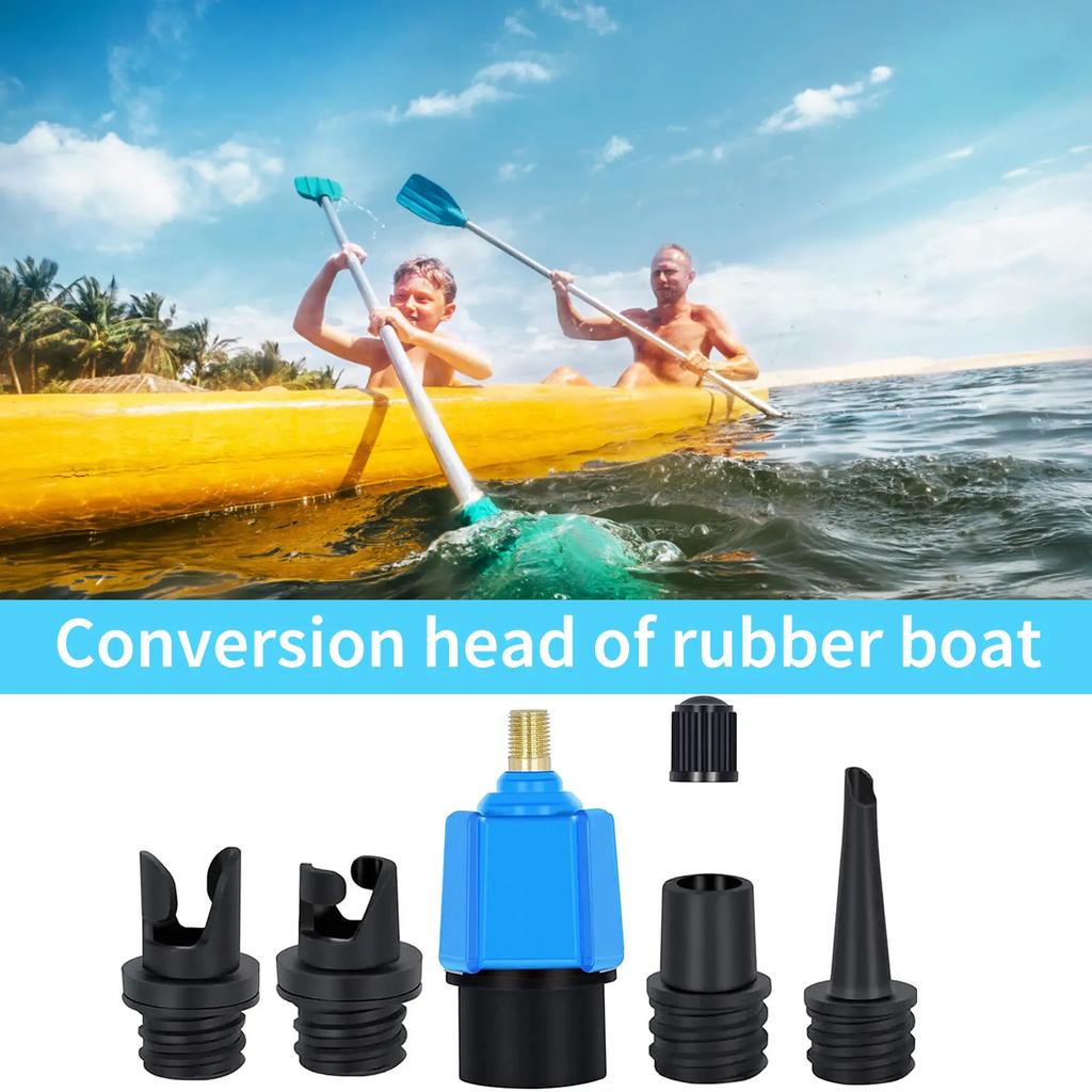 Air Valve Adapter Inflatable Rowing Rubber Boat Paddle Canoe Pump Compressor