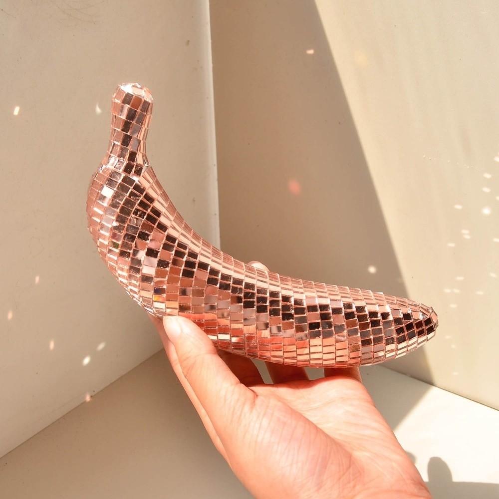 Fruit Shape Fake Fruit Ornament Exquisite Banana Shape Statue Creative Disco Ball Decor Home Decor