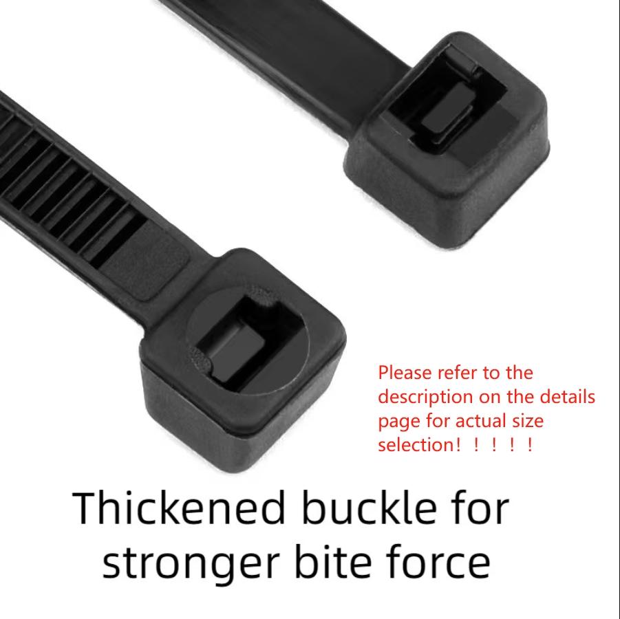 100 Pieces Nylon Self-Locking Ties Bundling Tape Black Durable Anti-Corrosion and Anti-Freeze High Toughness Bundling Rope Ties