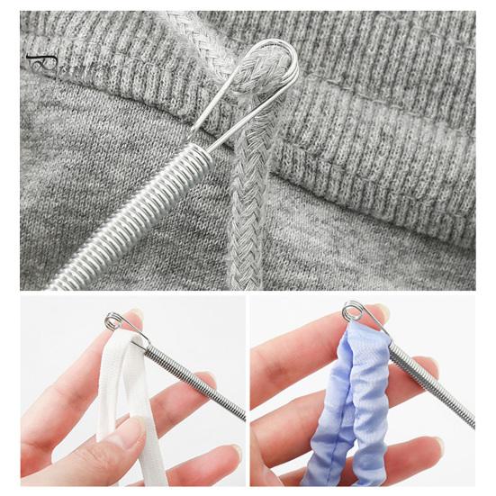 Пружинный нитевдеватель, гибкий, самодельный, зажим для вдевания шнурка, гибкий инструмент для вдевания шнурка в толстовки, шорты, брюки, замена шнурка