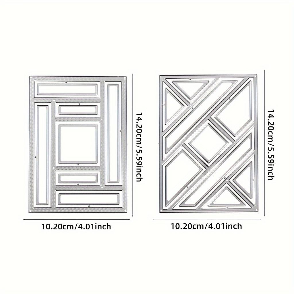 2 шт. Пэчворк Прямоугольный Фон Набор штампов для изготовления поздравительных открыток - DIY Металлический инструмент для резки и тиснения для скрапбукинга и бумажного рукоделия