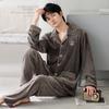 Мужская пижама осень-зима островной флис коралловый флис тонкий флис зимняя большой размер повседневная домашняя одежда можно носить вне костюма