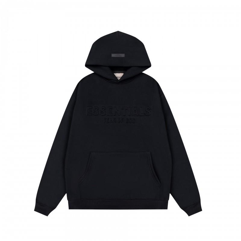 Fear Of God Essentials Hoodie Mens Oversized Cotton Pullover With Flocked Letter Print 2025