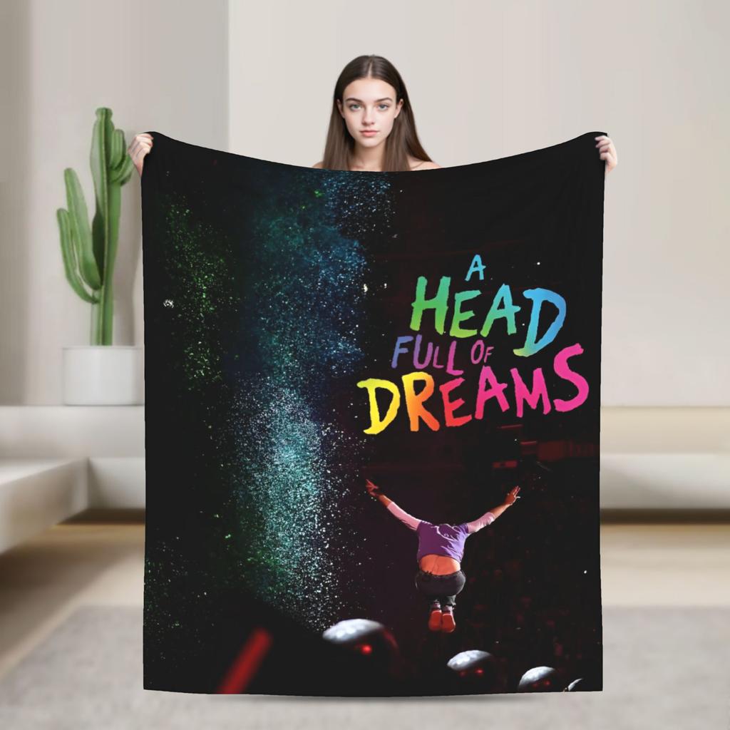 Coldplayed 2025 Tour Head Full of Dreams Print Blanket For Men Women Super Soft Cozy Throw Blankets for Living Room Multi-size