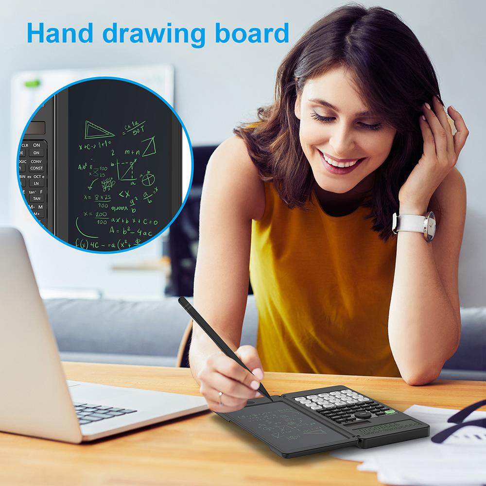 Solar Scientific Calculator With 6 Inch Writing Tablet Foldable 401 Computing Functions Professional Calculators PK 991MS 991ES