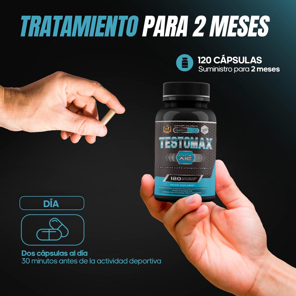 Здоровый синтез TestoMax | Энергетический усилитель тестостерона | Мака, женьшень, трибулус, таурин и витамины | 120у