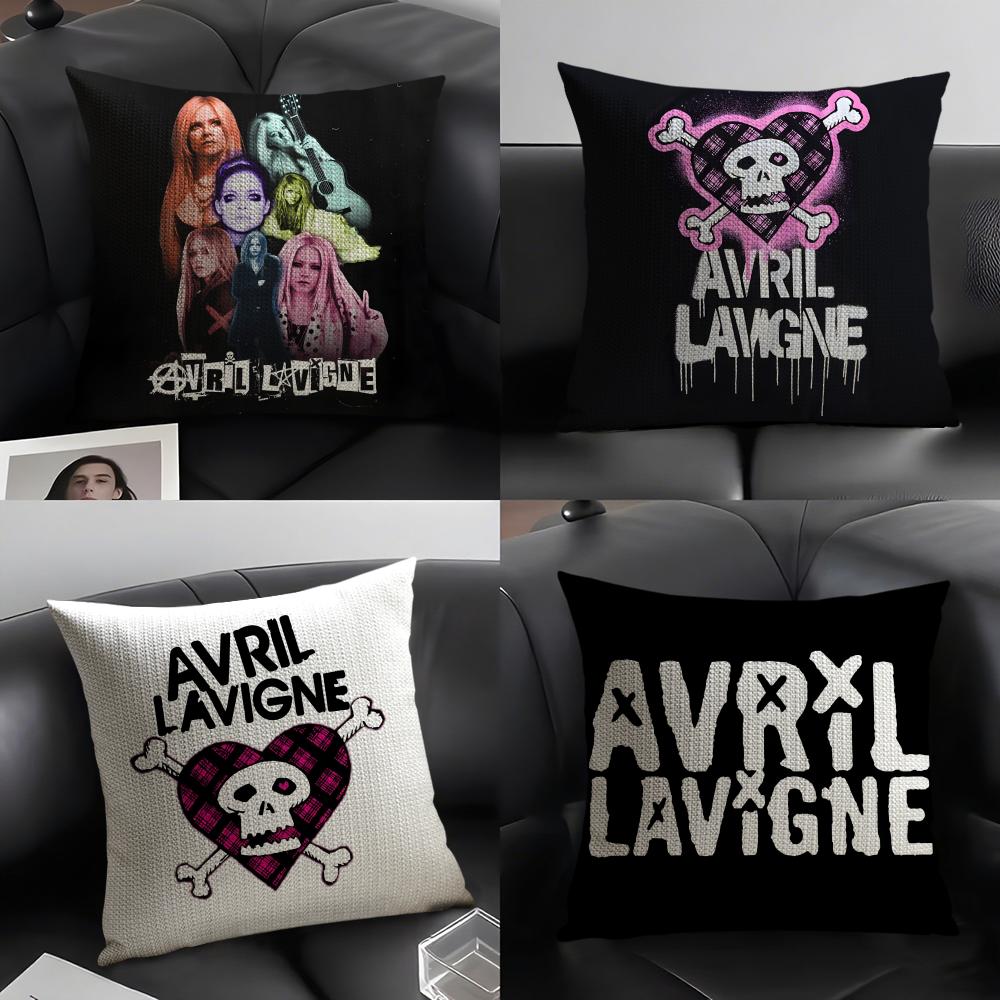 AAvril LavigneE Singer Cushion Cover Natural Linen Organic Fabric DoubleSided Printing Sofa Home Decor Gift Pillow Case