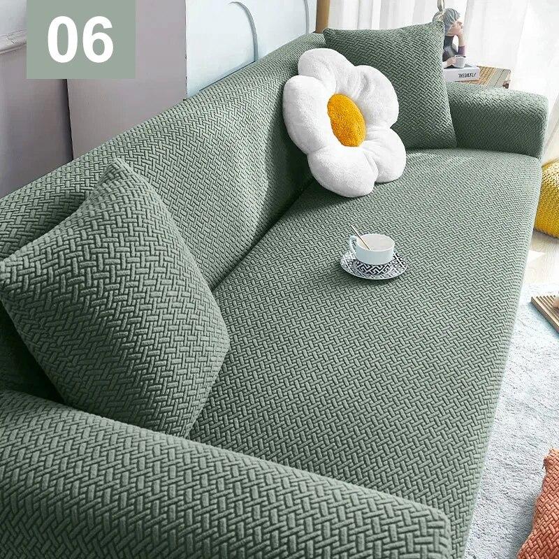 1/2/3/4 Seater Jacquard Sofa Covers Stretch Couch Cover Thick Corner Sofa Slipcover Protector For Home Elastic Armchair Cover