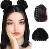 Synthetic Cat Ear Ball Hair Buns Claw Clips Cat Ear Ball Hair Claws Natural Look Fake Hair Bun Hairpieces