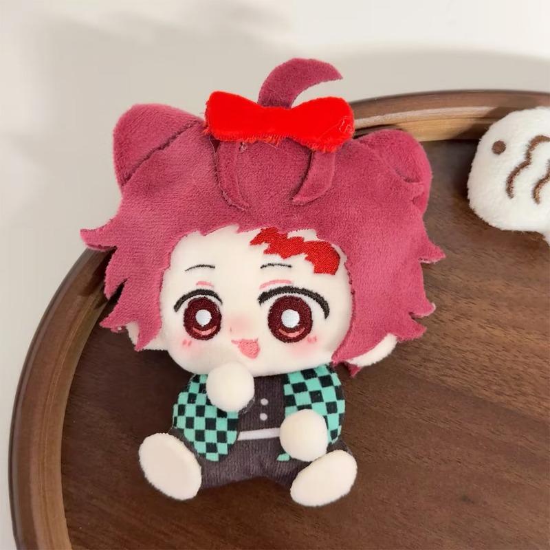 Demon Slayer 2.5D Cotton Plush Doll Keychain Tanjiro Giyuu Tokitou Muichiro Kanroji Mitsuri Anime Stuffed Pendant Collectible Gift for Fans Home Decor